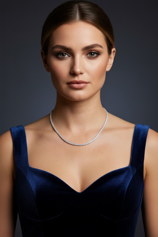Collana tennis 3mm in argento 925 - Unalome Gioielli