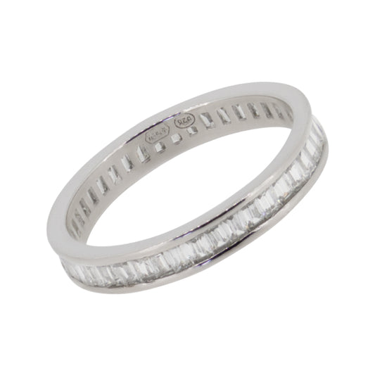 Anello Eternity con zirconi taglio Carré da 2mm