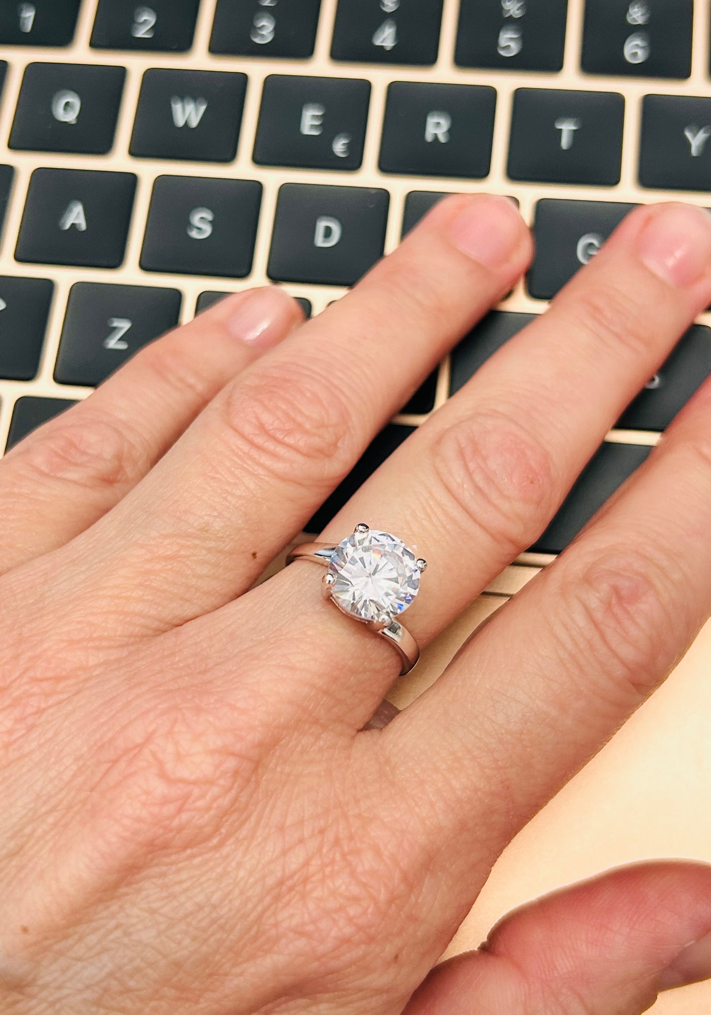 Anello solitario 10mm