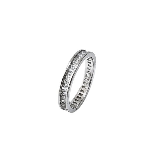 Anello Eternity con zirconia taglio Carré da 2mm